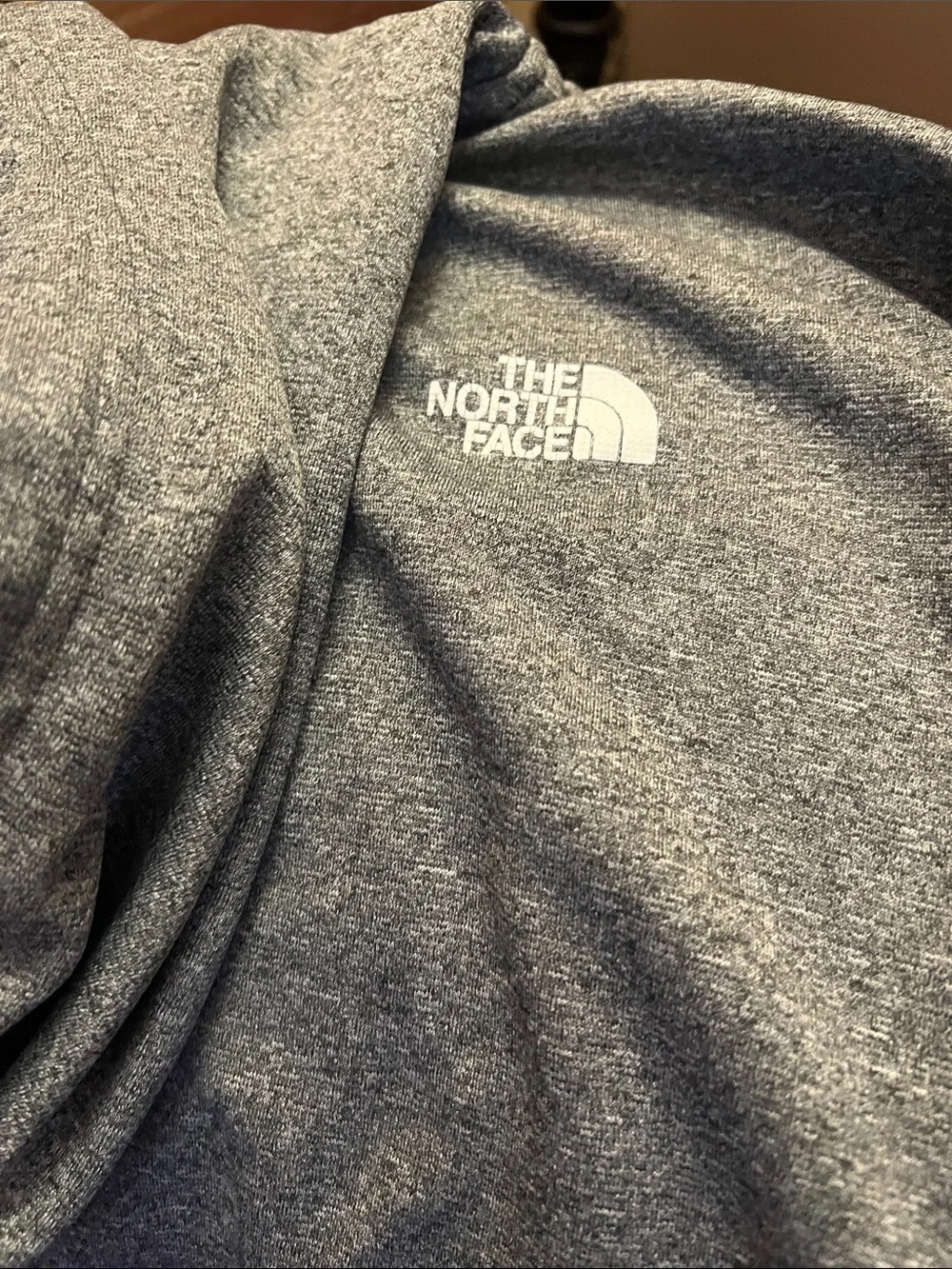 The North Face Heather Gray Pullover Hoodie with White Logo